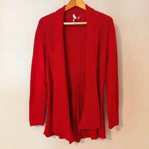2 for $20! Women's Red Open Front Long Cardigan Sweater